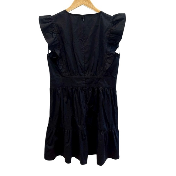 NEW Donna Morgan Faux Wrap Sleeveless Ruffle Mini Dress Black - Picture 3 of 3